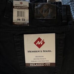 Member's Mark Black Denim Jeans size 36/32